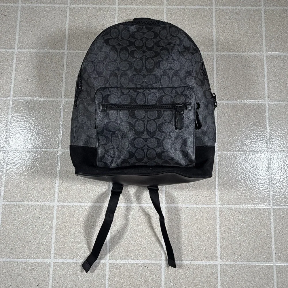 Coach West Backpack in Signature Leather Black Bag